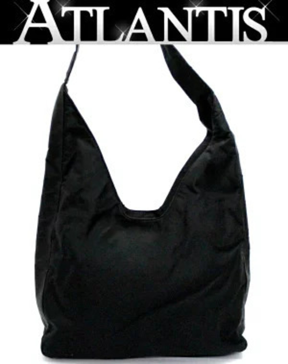 Prada Triangle Hobo Bag Black